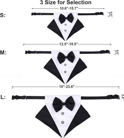 ADOGGYGO Formal Dog Tuxedo Wedding Pet Bandana Collar - Image 6
