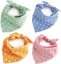 4PCS Spring Dog Bandanas Cat Birthday Cute Soft Cotton Puppy Scarfs Washable by ZIRVYIR