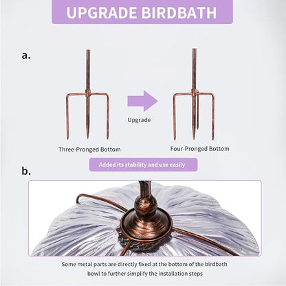 MUMTOP 31 Inch Height Glass Birdbath Birdfeeder - Image 5