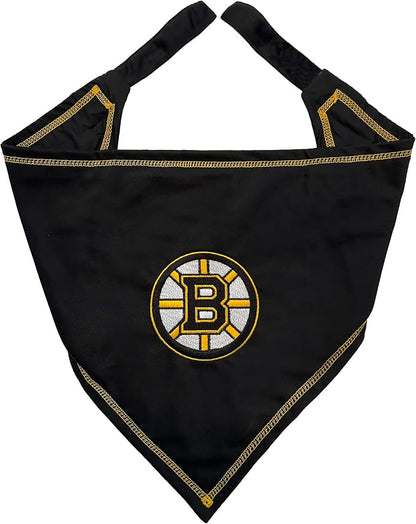 Pets First NHL Boston Bruins TIE Bandana, Size Large/X-Large. Dog Bandana Scarf by PETSFIRST