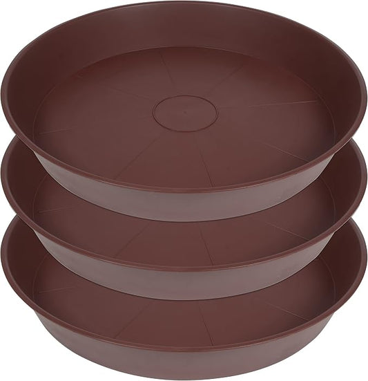 3 Pack of 20 22 inch Plant Saucer, 3.6" Depth Tray, Large Garden Plastic Flower by Bleuhome