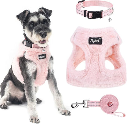 PUPTECK Adjustable Dog Harness Collar and Leash Set Step in No Pull Pet Harness by PUPTECK