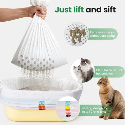 Sifting litter bags with 7-Day Litter System, Heavy Duty Thickened litter liners - Image 2