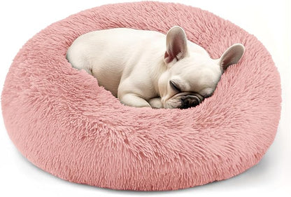 Dogs Bed for Small Dogs, Anti-Anxiety Washable Round Bed by Hoewina