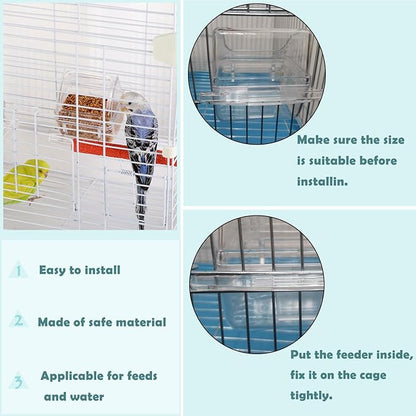 IBWell 2 Pack Bird Water Bowl Clear Bird Food Container Bird Cage Feeder No - Image 3
