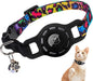 BINGPET AirTag Cat Collar with Bells, Upgraded Safety Elastic Cat Collar with by BINGPET
