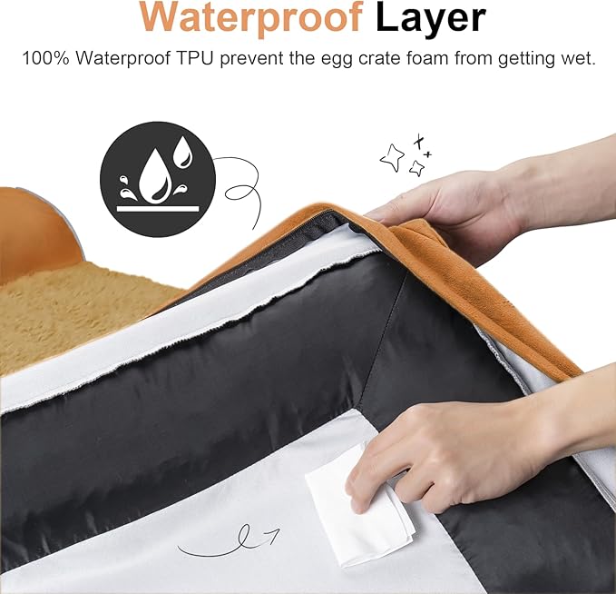 Large Dog Bed Orthopedic Washable: Beds Bolster XL Bed Medium Large Dogs Egg - Image 4
