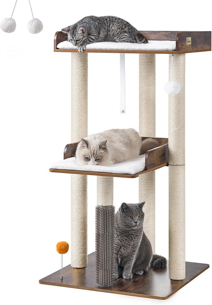 FourFurPets 43.7" Cat Tree, Modern Cat Tree Tower, Cat Tower by FourFurPets