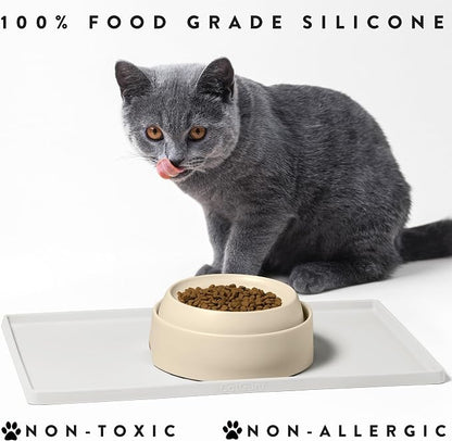 CatGuru Cat Food Mat, Small & Large Pet Feeding Mat, 100% Waterproof Cat - Image 6
