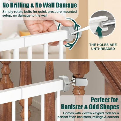 keny 29.7"-46" Baby Gate for Stairs, Auto Close Dog Gates for Doorways - Image 3