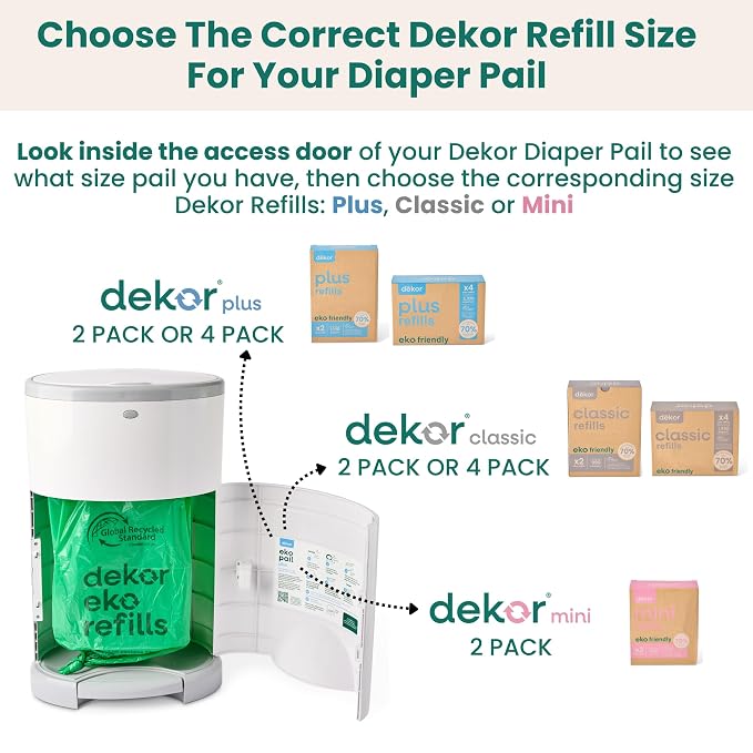Diaper Dekor CLASSIC Diaper Pail Refills, Exclusive End-of-Liner Marking - Image 4