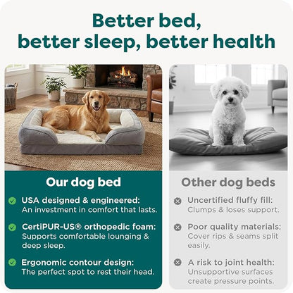 Furhaven Memory Foam Dog Bed for Medium/Small Dogs w/ Removable Bolsters & - Image 7