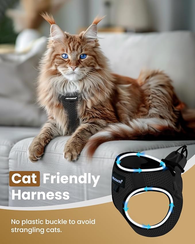 FAYOGOO Cat Harness and Leash Set | Upgrade Step-in Escape Proof Harness | - Image 3