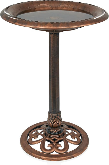 Alpine Corporation | 28" Bronze Outdoor Pedestal Birdbath by AlpineCorporation