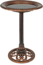Alpine Corporation | 28" Bronze Outdoor Pedestal Birdbath by AlpineCorporation