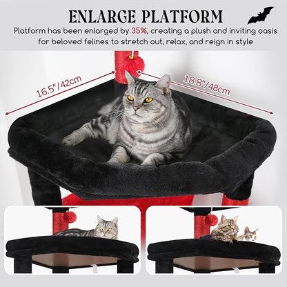 Globlazer Extra Large Platform Gothic Cat Tree, 65in Tall Sturdy Goth Cat Tower - Image 2