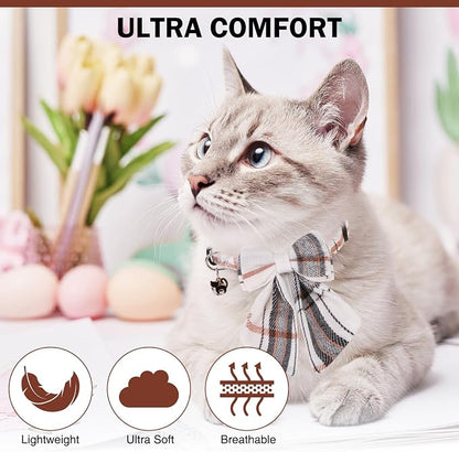 Cat Collar with Bells Breakaway, Bowtie Cat Collar - Image 5