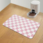 Checkered Dog Food Mat, Absorbent Leak-Proof Pet Feeding Mat, Quick Dry Cat by CooRug