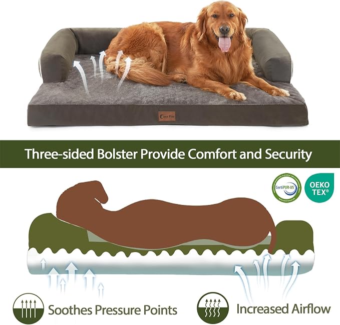 Orthopedic Dog Beds for Large Sized Dogs, Waterproof Egg Crate Foam Large Dog - Image 2