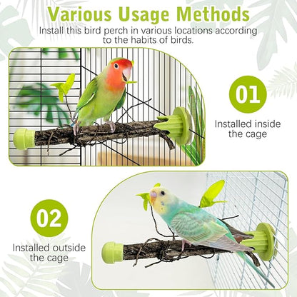 PINVNBY 2 PCS Bird Perches Simulation Branch Parrot Cage Perch Stand - Image 5