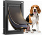 Dog Door For Door All Aluminum 3 Flaps, Medium Doggy Doggie Door, Cat Door Black by PETCOMING