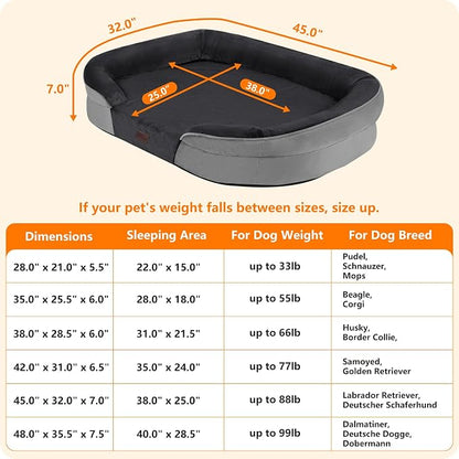 Dwanton Orthopedic Dog Bed for Extra Large Dogs - Image 4