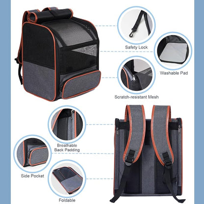 Pesen Cat Backpack Carrier, Breathable & Foldable Pet Carriers - Image 2