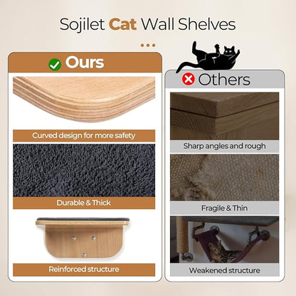 Cat Wall Shelves for Cat Wall Steps, Wooden Floating Modern Mounted Space - Image 6