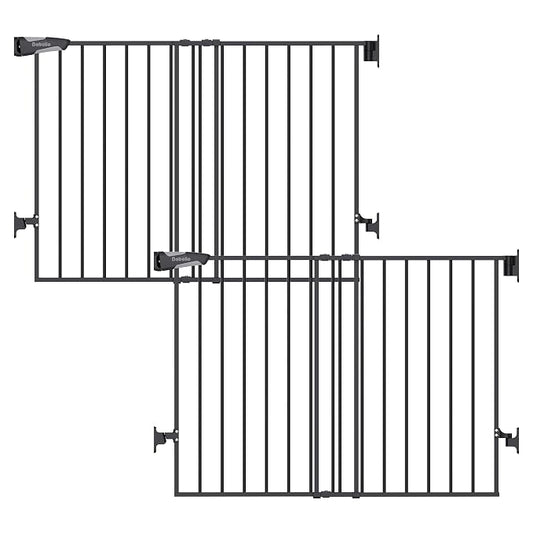 Babelio Baby Gate for Stairs, Kitchen & Doorways, No Bottom Bar| Easy by BABELIO