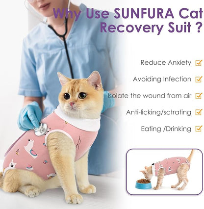 SUNFURA Cat Recovery Suit, Kitten Surgical Full Bodysuit - Image 6