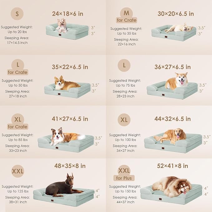 EHEYCIGA Orthopedic Large Dog Bed, Waterproof Memory Foam, Non-Slip Bottom - Image 2