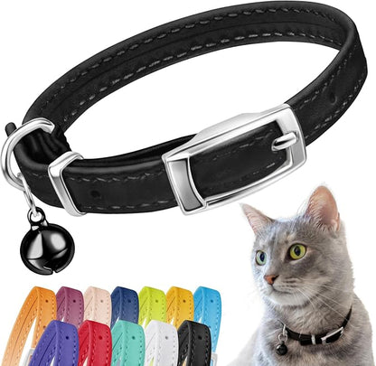 CollarDirect Leather Cat Collar, Cat Safety Collar by CollarDirect