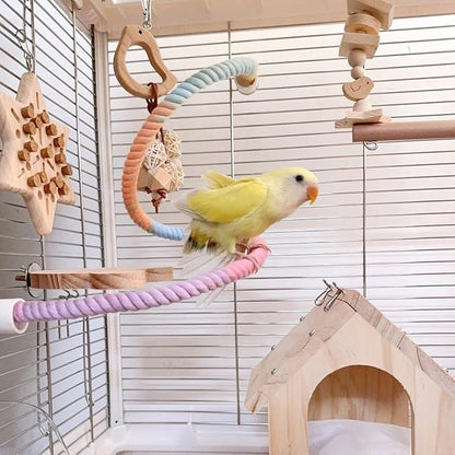 2Pcs Gradient Bird Rope Perch Stand Bird Cage Climbing Rope Toys Accessories of - Image 8