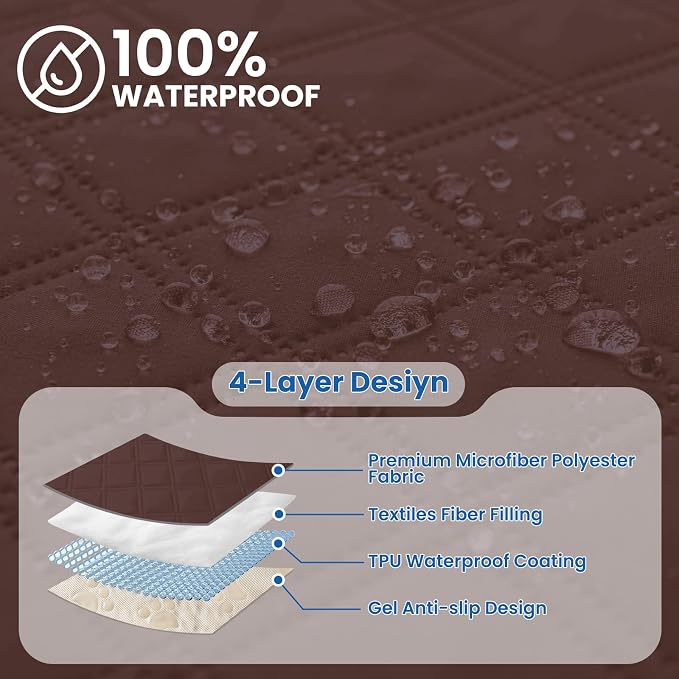 Waterproof Couch Covers for Pets, Waterproof Dog Bed Cover, Anti-Slip Soft Dog - Image 2