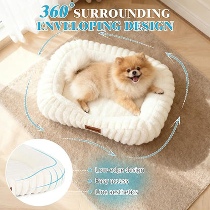 Dog Bed for Small & Medium Dogs – Calming Furry Puppy Bed - Image 4