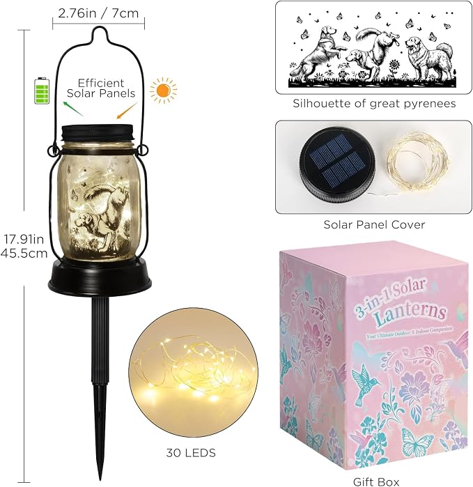 Great Pyrenees Gifts for Women/Men Great Pyrenees Dog Solar Lanterns Mom - Image 7
