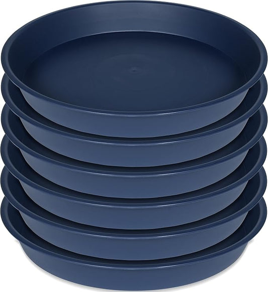 6 Pack of 7 inch Plant Saucer, Heavy Duty Plastic Plant Water Tray 7 inch Round by Bleuhome