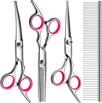 Professional Dog Grooming Scissors Kit, Titanium Coated Dog Scissors by FAIGEO