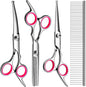 Professional Dog Grooming Scissors Kit, Titanium Coated Dog Scissors by FAIGEO
