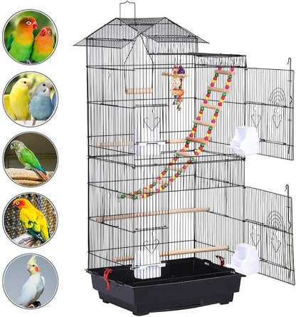 Yaheetech 39-inch Roof Top Large Flight Parrot Bird Cage - Image 6