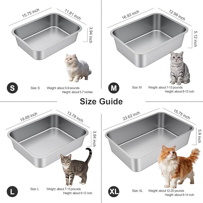 Large Stainless Steel Litter Box - Image 8