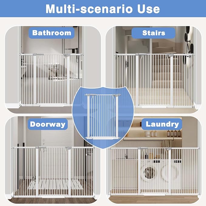 40.5"-54.7" Baby Gates for Doorways, 40.5" Tall Dog Gate Indoor, Walk Through - Image 9