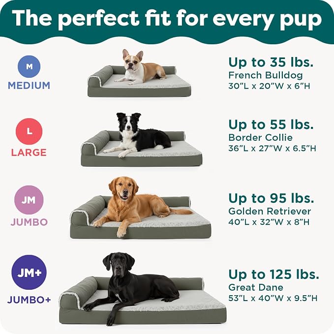 FurHaven Orthopedic Dog Bed for Medium Dogs, L-Shaped Chaise Mattress - Image 6