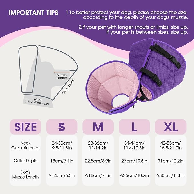 Dog Cone Collar After Surgery for Large Dogs, Adjustable Soft Cone for Dogs to - Image 2