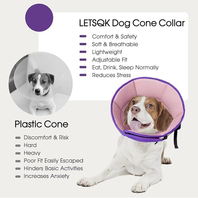 Dog Cone Collar After Surgery for Large Dogs, Adjustable Soft Cone for Dogs to - Image 7