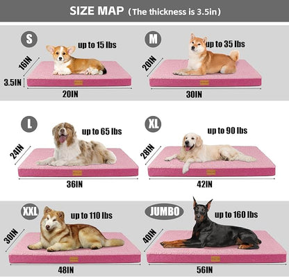 Patas Lague Orthopedic Dog Bed Large Sized Dog 36''X24'', Soft Waterproof Egg - Image 5