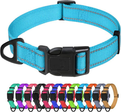 TagME Reflective Nylon Dog Collars, Adjustable Classic Pet Collar by TagME