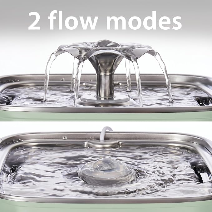 Veken Innovation Award Winner Stainless Steel Cat Water Fountain, 108oz/3.2L - Image 6