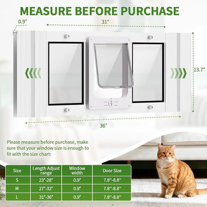 Aluminum Frame Window Cat Door - Image 2