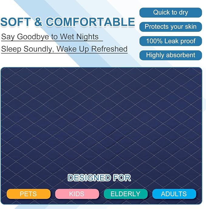 OUTCREATOR® Washable Bed Pads 34" x 76", Incontinence Mattress Protector - Image 5